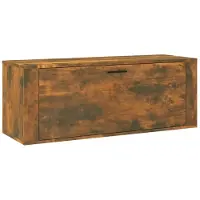 vidaXL Armoire à chaussures murale Chêne fumé 100x35x38 cm