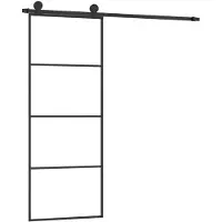 vidaXL Porte coulissante avec ferrure 76x205 cm Verre ESG & aluminium