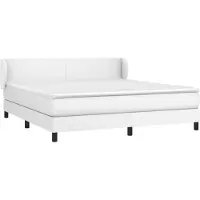 vidaXL Lit boxspring avec matelas blanc 180x200 cm similicuir