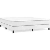 vidaXL Lit boxspring avec matelas blanc 160x200 cm similicuir