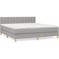 vidaXL Lit boxspring avec matelas gris clair 180x200 cm Tissu