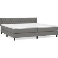 vidaXL Lit boxspring avec matelas gris foncé 200x200 cm Tissu