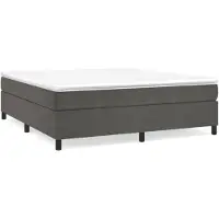 vidaXL Lit boxspring avec matelas gris foncé 200x200 cm velours