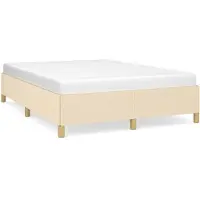 vidaXL Cadre de lit sans matelas Crème 140x190 cm Tissu