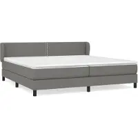 vidaXL Lit boxspring avec matelas gris foncé 200x200 cm Tissu