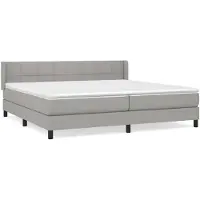 vidaXL Lit boxspring avec matelas gris clair 200x200 cm Tissu