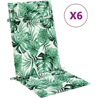 vidaXL Coussins de chaise à dossier haut lot de 6 modèle de feuille