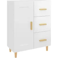 vidaXL Sideboard blanc brillant 69,5x34x90 cm Bois composite