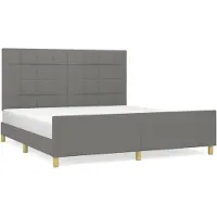 vidaXL Cadre de lit sans matelas gris foncé 180x200 cm Tissu