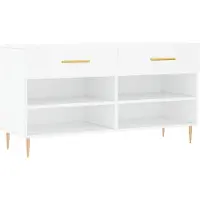 vidaXL Banc à chaussures blanc 102x35x55 cm bois d'ingénierie