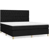 vidaXL Lit boxspring avec matelas noir 180x200 cm Tissu