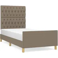 vidaXL Cadre de lit sans matelas Taupe 100x200 cm Tissu