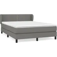 vidaXL Lit boxspring avec matelas gris foncé 140x190 cm Tissu
