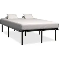 vidaXL Lit noir métal 140x200 cm