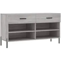 vidaXL Banc à chaussures sonoma gris 102x35x55 cm bois d'ingénierie