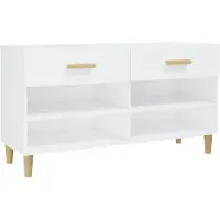 vidaXL Armoire à chaussure Blanc brillant 102x35x55 cm Bois ingénierie