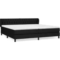 vidaXL Lit boxspring avec matelas noir 200x200 cm tissu