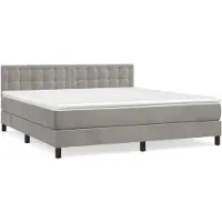 vidaXL Lit boxspring avec matelas gris clair 180x200 cm velours