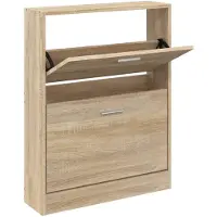 Super Merchant Meuble à chaussures Chêne 59x17x81 cm Bois d'ingénierie