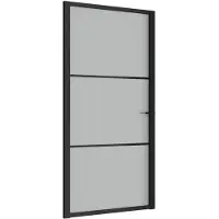 vidaXL Porte intérieure 102,5x201,5 cm noir verre dépoli et aluminium