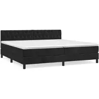 vidaXL Lit boxspring avec matelas noir 200x200 cm velours