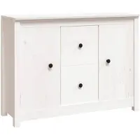 vidaXL Sideboard Blanc 100x35x74 cm Pin massif