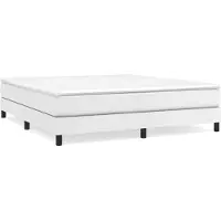 vidaXL Lit boxspring avec matelas blanc 180x200 cm similicuir