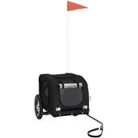 vidaXL Remorque pour vélo Chiens Noir Tissu Oxford et fer