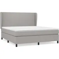 vidaXL Lit boxspring avec matelas gris clair 160x200 cm Tissu