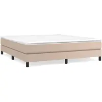 vidaXL Sommier boxspring cappuccino brun 180x200 cm similicuir