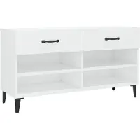 vidaXL Armoire à chaussure Blanc brillant 102x35x55 cm Bois ingénierie