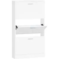 vidaXL Meuble à chaussures Blanc 59x17x108 cm Bois d'ingénierie