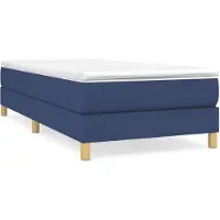 vidaXL Cadre de lit bleu 90x200 cm Tissu