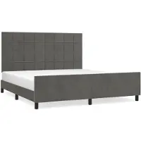 vidaXL Cadre de lit avec tête de lit gris foncé 180x200 cm velours