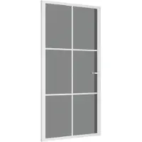 vidaXL Porte intérieure 102,5x201,5 cm Blanc Verre ESG et aluminium