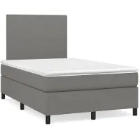 vidaXL Lit boxspring avec matelas gris foncé 120x200 cm Tissu