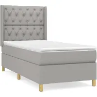 vidaXL Lit boxspring avec matelas gris clair 80x200 cm Tissu