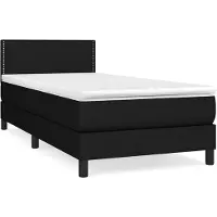 vidaXL Lit boxspring avec matelas noir 80x200 cm tissu