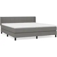 vidaXL Lit boxspring avec matelas gris foncé 180x200 cm Tissu
