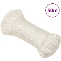vidaXL Corde de travail Blanc 8 mm 50 m polypropylène