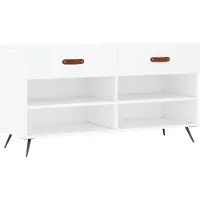 vidaXL Banc à chaussures blanc 102x35x55 cm bois d'ingénierie