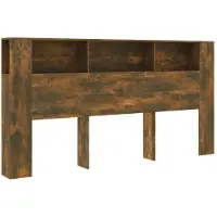 vidaXL Tête de lit avec étagères chêne fumé 200x18,5x104,5 cm