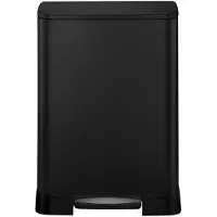 EKO - Neo-Cube Recycling Treteimer 28+18 Liter - Acier inoxydable Polypropyleen - Schwarz