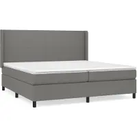 vidaXL Lit boxspring avec matelas gris foncé 200x200 cm Tissu