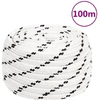 vidaXL Corde de travail Blanc 16 mm 100 m Polyester
