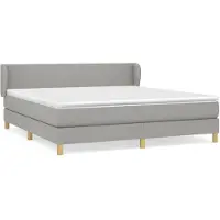 vidaXL Lit boxspring avec matelas gris clair 180x200 cm Tissu