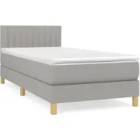 vidaXL Lit boxspring avec matelas gris clair 80x200 cm Tissu