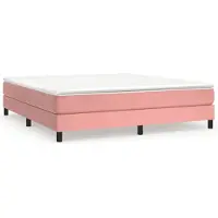 vidaXL Sommier tapissier rose 160x200 cm velours