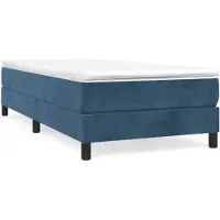 vidaXL Sommier sans matelas bleu foncé 90x200 cm velours