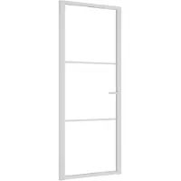 vidaXL Porte intérieure 83x201,5 cm Blanc Verre ESG et aluminium
